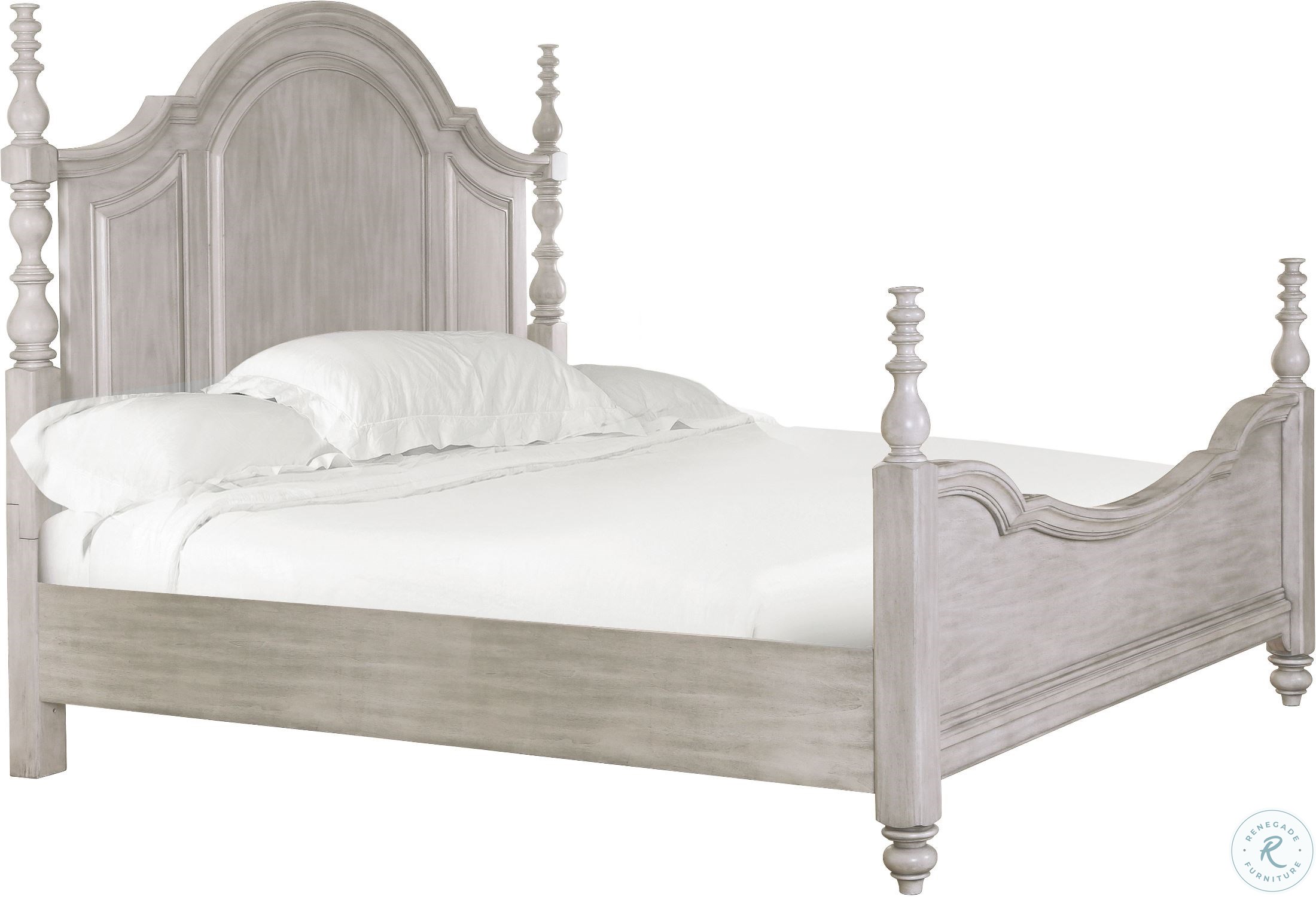 Windsor Lane Weathered White Poster, Heirloom Antique White Queen Poster Bed