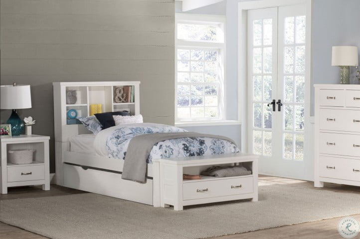 Highlands White Twin Bookcase Bed With, White Bookcase Bed With Trundle