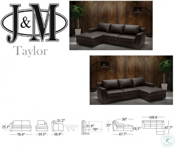 Taylor Brown Leather Laf Sectional From, J & M Furniture A761 Aurora Leather Sectional Sofa
