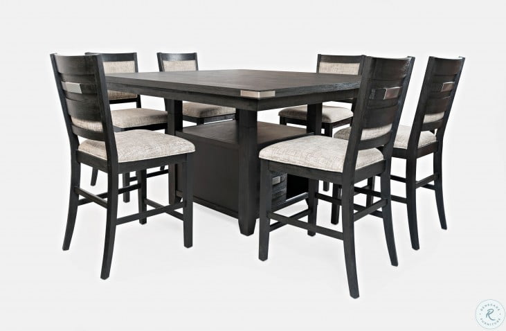 Altamonte Dark Charcoal Grey Square, Charcoal Gray Dining Room Set