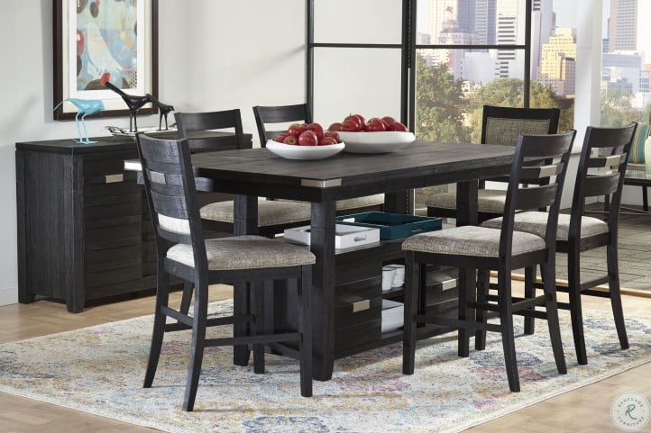 Altamonte Dark Charcoal Grey Rectangle, Charcoal Gray Dining Room Set