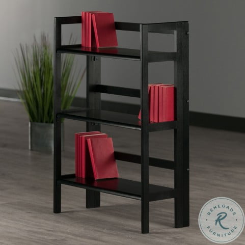 Terry Black Folding Bookcase, Winsome Terry Folding Bookcase
