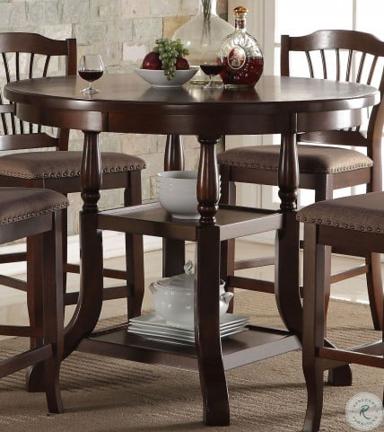 Bixby Espresso Round Counter Height, Counter Height Round Dining Room Tables