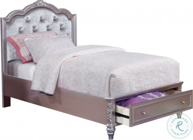 Ine Metallic Lilac Youth Storage, Lilak Storage Platform Bed Full