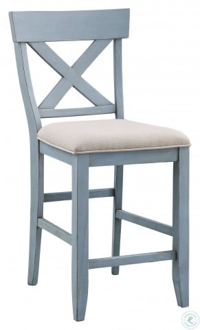 Bar Harbor Blue Counter Height Dining, Savannah White Washed Wood Modern Dining Chairs Set Of 2