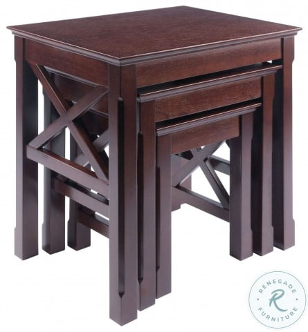 3-Pc Nesting Table Set in Cappuccino Finish ID 129539 