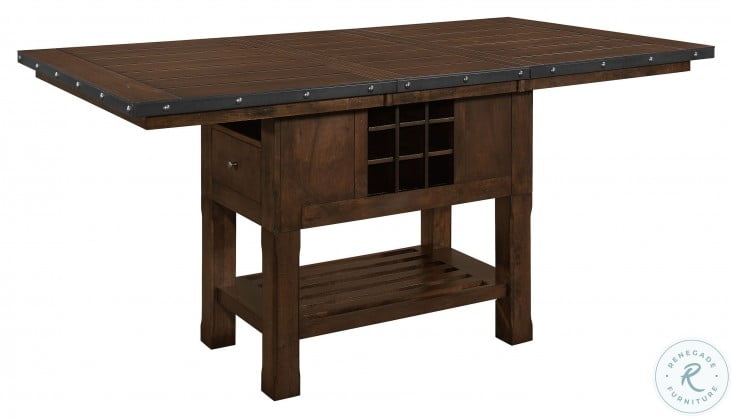 Schleiger Burnished Brown Extendable, Bonner Industrial Counter Height Dining Table