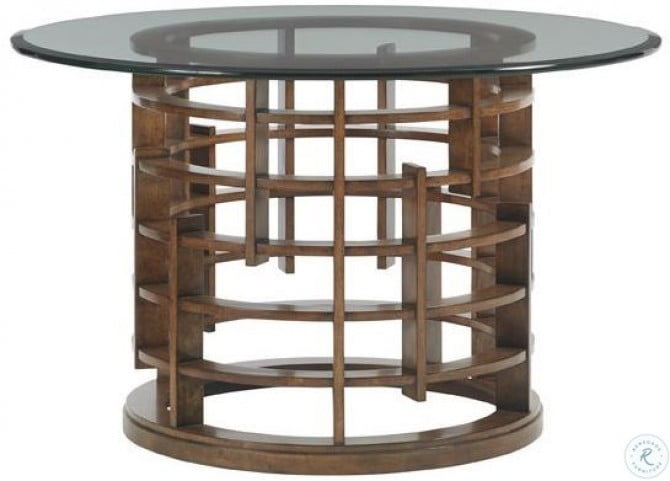 Island Fusion 60 Meridian Round Glass, 60 Inch Glass Dining Table Round