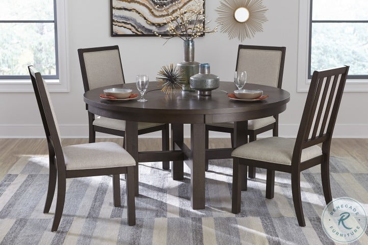 Josie Espresso Round Dining Room Set, Espresso Round Dining Table And Chairs