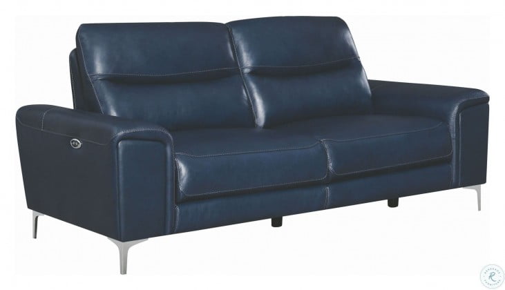 Largo Ink Blue Power Reclining Sofa, Gideon Italian Leather Sofa