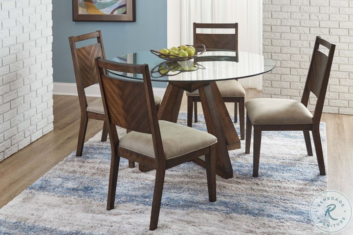 Andaz Taupe 52 Round Dining Room Set, 52 Round Dining Table Set