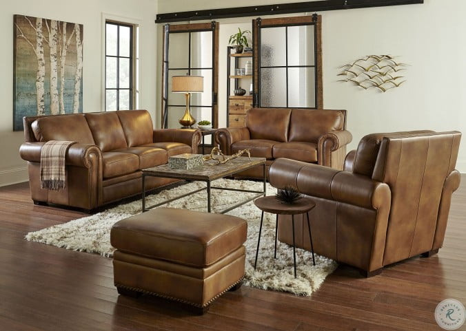 Laa Tan Leather Living Room Set, Brown Leather Couch Living Room Set