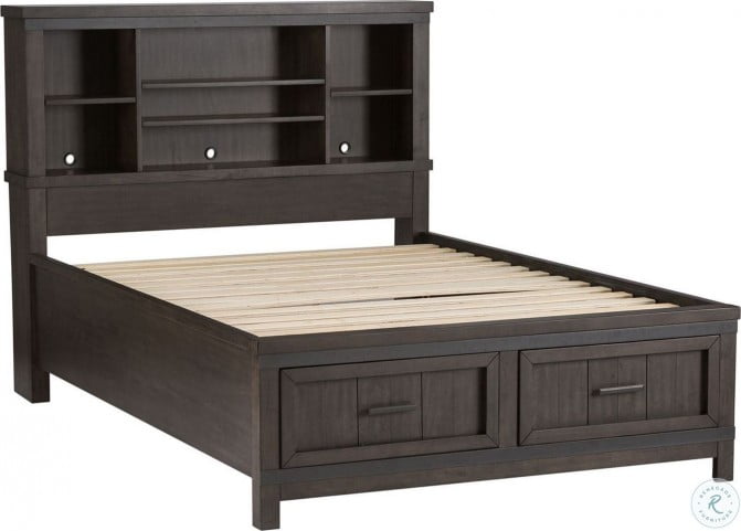 Thornwood Hills Rock Beaten Gray Full, Thornwood King Size Captain Bed With Storage