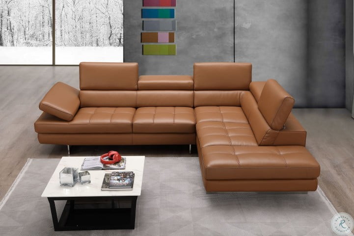 A761 Caramel Italian Leather Raf, Lorenzo Power Motion Sofa In Caramel Leather By J M