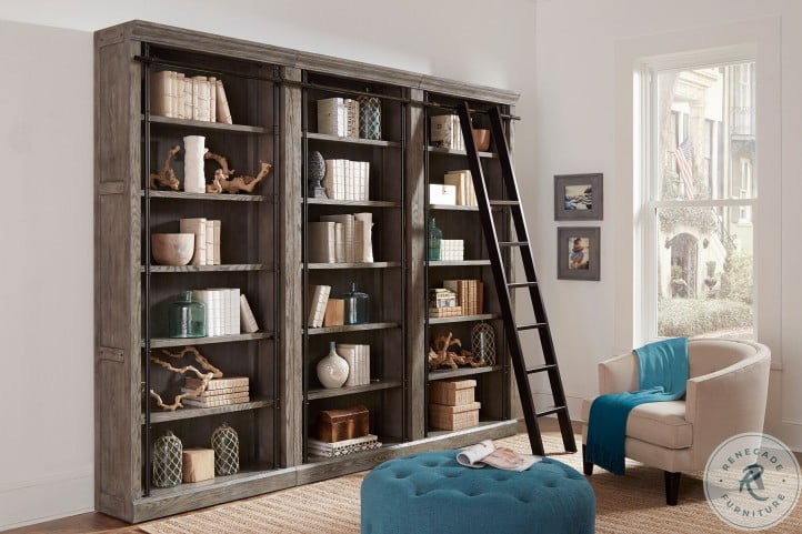 Avondale Gray 3 Bookcase Wall, Martin Furniture Toulouse 3 Bookcase Wall