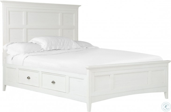 Heron Cove Chalk White Cal King, Paxton Cal King Storage Bed
