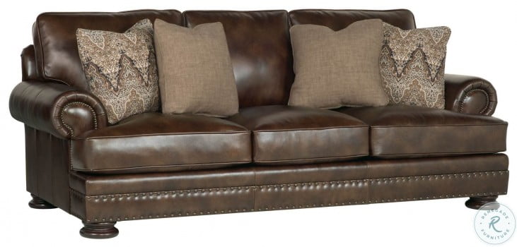 Foster Molasses Sofa, Bernhardt Apollo Leather Sofa
