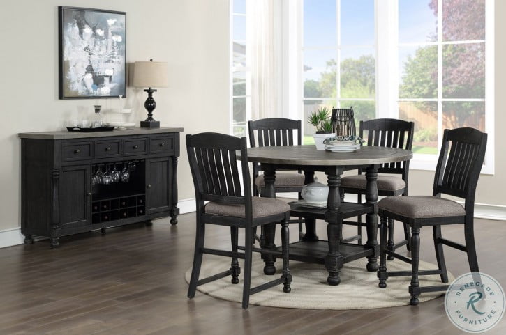 Brenham Distressed Gray And Weathered, Distressed Black Dining Room Table