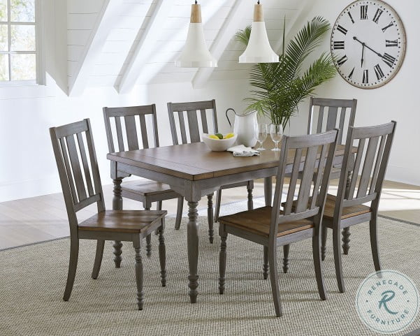 Midori Oak And Brushed Gray Dining Room, Gray Dining Table Set For 10