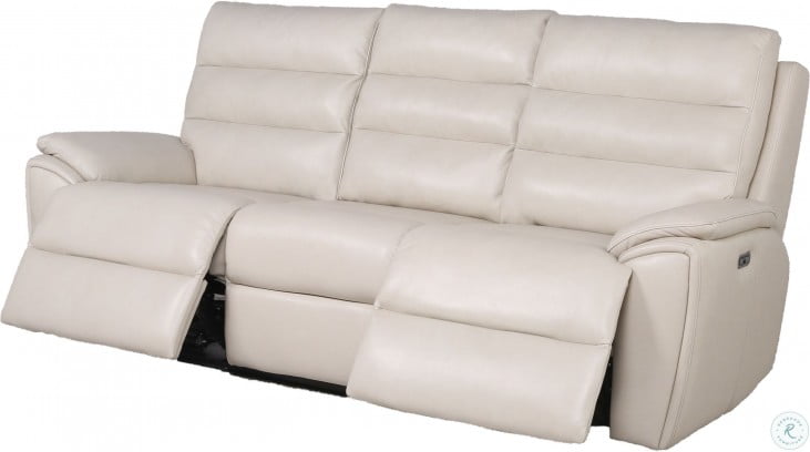 Duval Ivory Power Reclining Sofa, Ivory Leather Sectional With Recliners