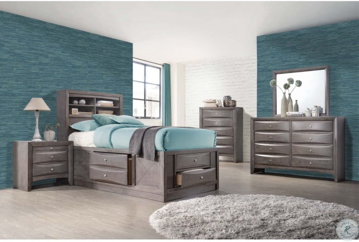 Madison Gray Youth Bookcase Storage, Youth Bookcase Bedroom Furniture