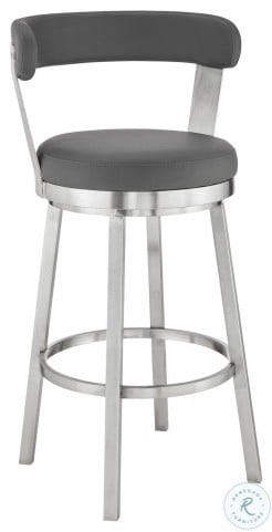 Bryant Gray Faux Leather 26 Swivel, Alec Faux Leather Swivel Barstool 26 Counter Height Black And Gray