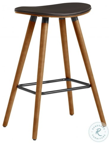 Piper Brown Faux Leather And Walnut, Geneva Backless Counter Stool Review