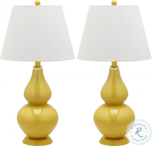 Cybil Yellow 26 Double Gourd Table, Monterey 26 Table Lamp Set Of 2