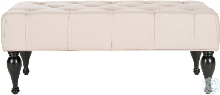 Rupert Taupe Tufted Bench From Safavieh, Lazzaro Leather Clayton Taupe Sofa