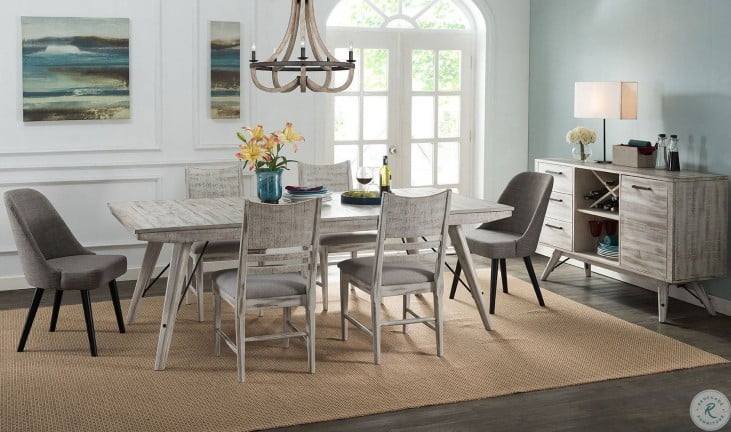Modern Rustic Trestle Extendable Dining, Rustic Modern Dining Room Set