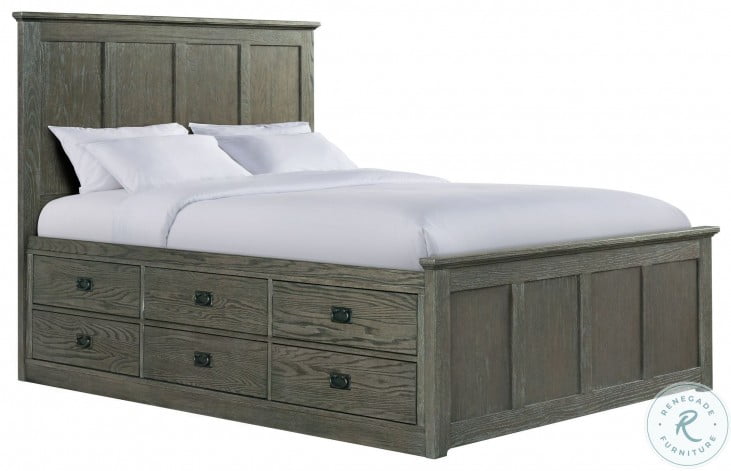Oak Park Brushed Pewter Two Sided 12, King Size Captains Bed With 8 Drawers And 2 Cupboards