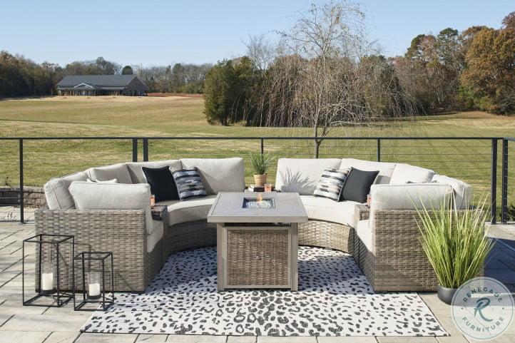 Calworth Beige Outdoor Console, Ashley Furniture Outdoor Sectional