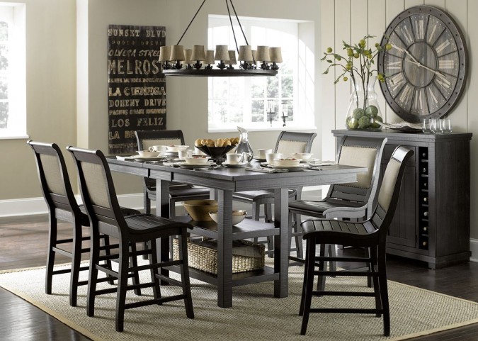 Willow Distressed Black Rectangular, Distressed Black Dining Room Table