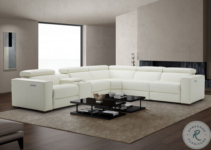 Picasso White Leather Reclining, Best Leather Reclining Sectional