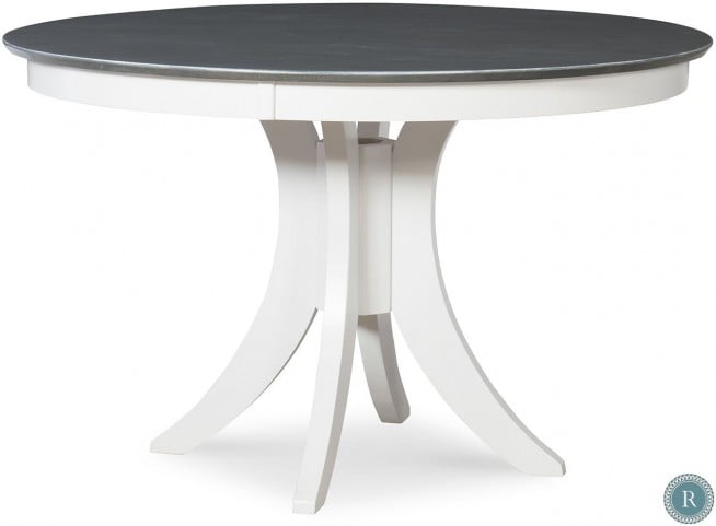 Cosmopolitan White And Gray Siena 48, 48 Round White Pedestal Dining Table Set