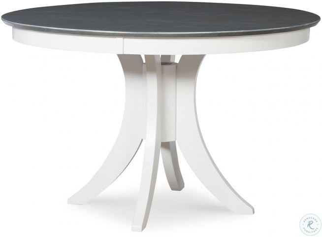 Gray Siena 48 Round Dining Table, Black 48 Round Pedestal Dining Table