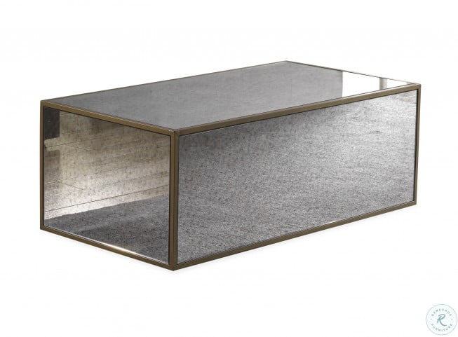 Lana Mirrored Coffee Table, Bella Mirrored Coffee Table In Antique Silver