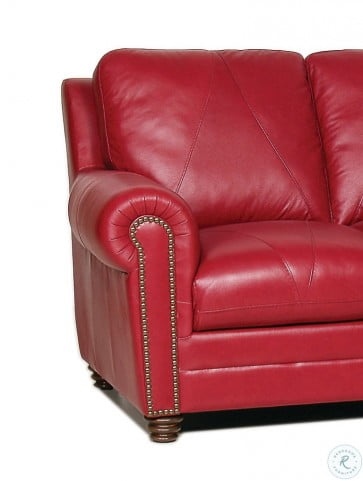 Sara Cherry Italian Leather Living Room, Red Living Room Set Leather