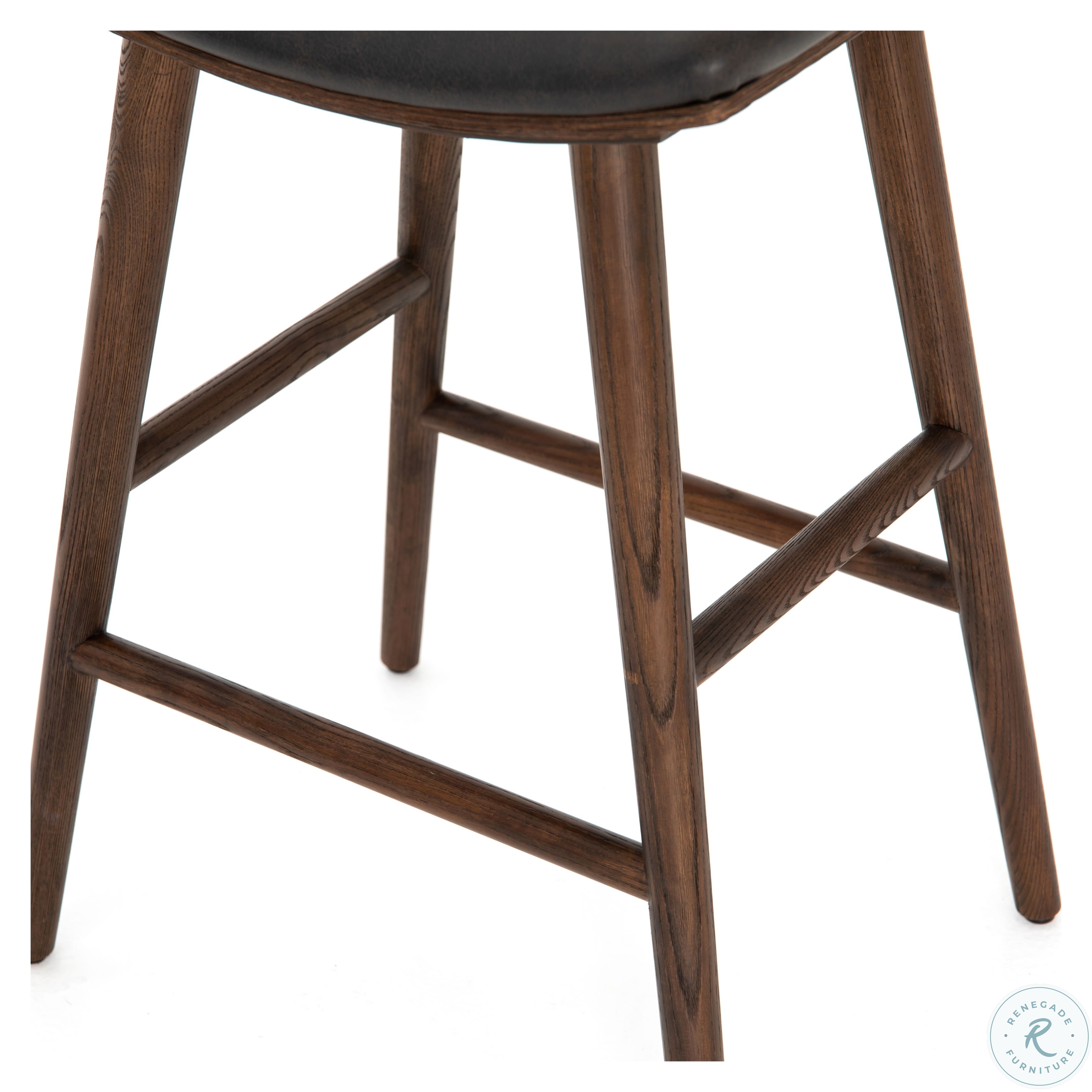 Belfast Warm Ash Union Saddle Counter, Halsted Backless Bar & Counter Stools